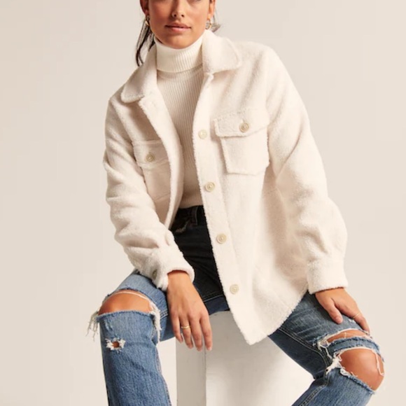 abercrombie sherpa shirt jacket, fire 